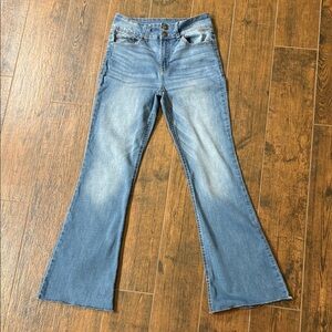 New York Rewash Brand Women's Blue Real Wasted High Rise Flared Jeans, size 7